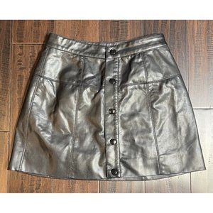 Free People Skirt Womens 2 Maisie Vegan Black Leather Mini Sexy Party Club